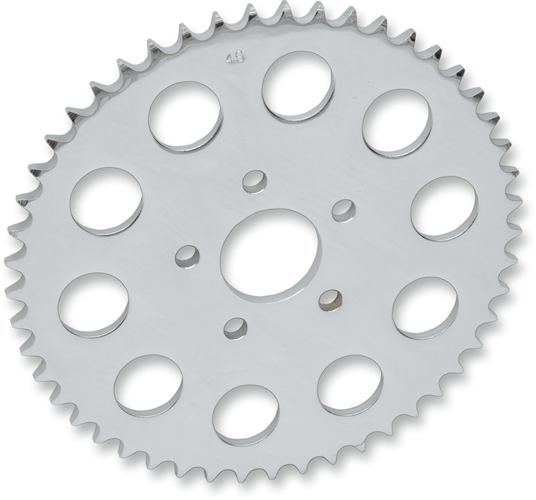 Drag Specialties - Rear Sprocket - Chrome - Flat - 48 Tooth - 530 Chain Conversion Rear Sprocket - 16421P