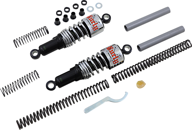 Burly Brand - Suspension Kit - Slammer - Chrome - '04 - '15 XL - Slammer Kit - B28-1001