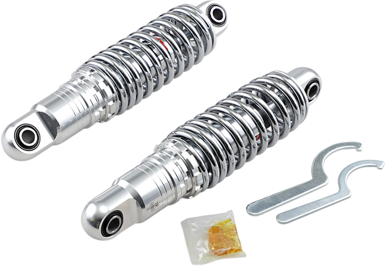 Drag Specialties Shocks - Premium Ride-Height Adjustable Shocks - Chrome - Heavy Duty - 11" - Premium Ride-Height Adjustable Shocks  11.00" - C16-0160H