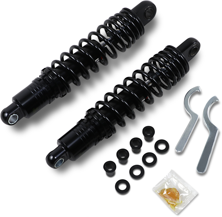 Drag Specialties Shocks - Premium Ride-Height Adjustable Shocks - Black - Standard - 12.5" - Premium Ride-Height Adjustable Shocks  12.50" - C16-0167NUAB