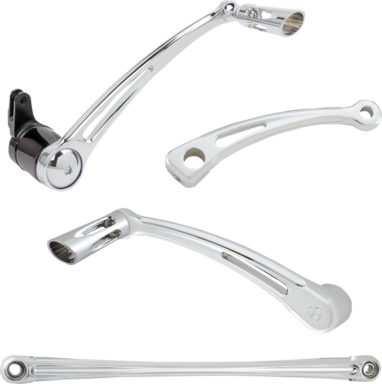 Arlen Ness - Deep Cut Foot Control Kit w/ Toe Shifter - Chrome - Deep Cut Foot Control Kits - 420-109