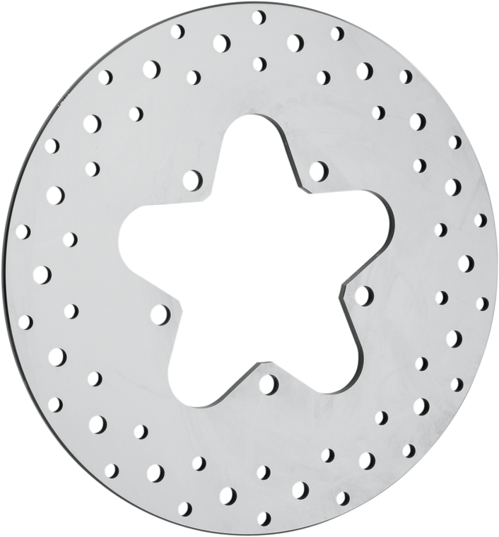 Drag Specialties - Drilled Brake Rotor - Rear - 11.5" - Touring - Polished Stainless Steel Drilled Brake Rotor - B06-0193ASP