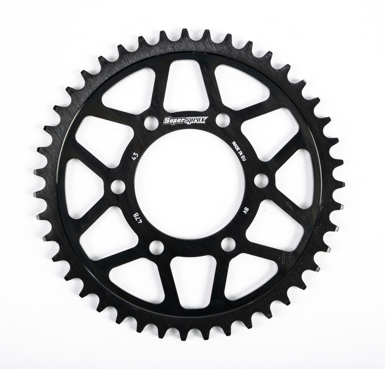 Supersprox - Rear Edge Sprocket Steel 43t-520 Blk Kaw/pol - RFA-478-43-BLK