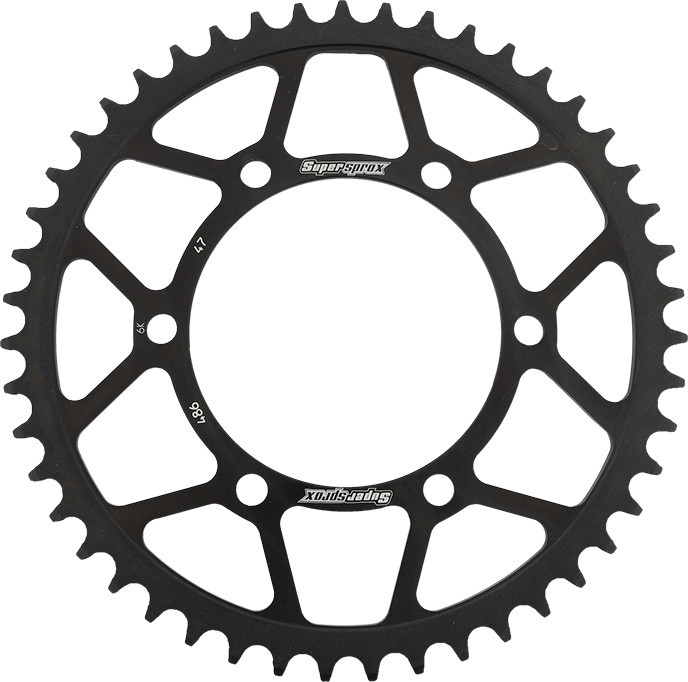 Supersprox - Rear Sprocket Steel 47t-520 Blk Hon/kaw/yam - RFE-486-47-BLK
