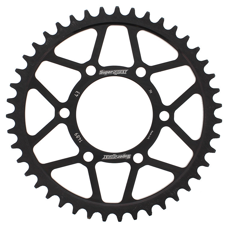Supersprox - Rear Sprocket Steel 43t-525 Blk Kaw - RFE-1489-43-BLK