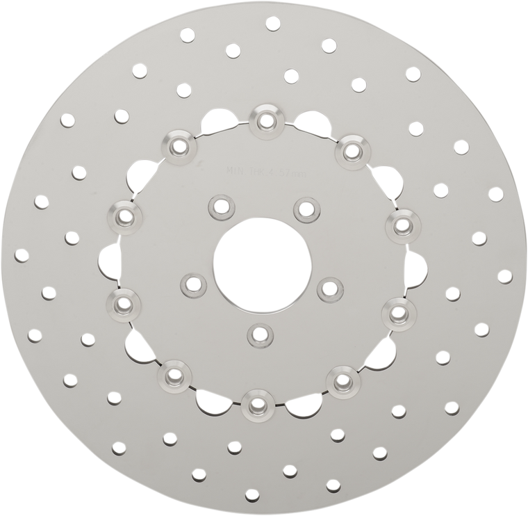 Drag Specialties - Drilled Brake Rotor - Front - 11.8" - Dyna - Polished Stainless Steel Drilled Brake Rotor - B06-0199ASP