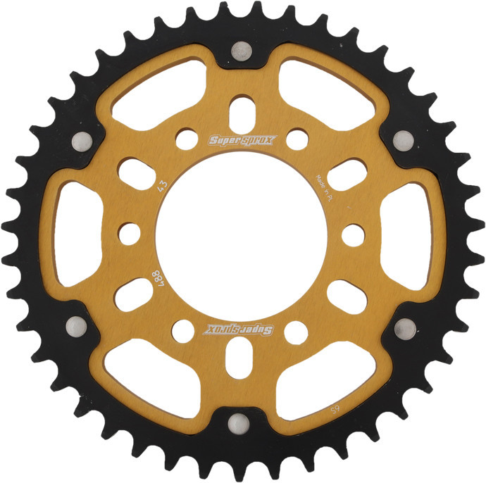 Supersprox - Rear Stealth Sprocket Alu/stl 43t-530 Gld Kaw - RST-488-43-GLD