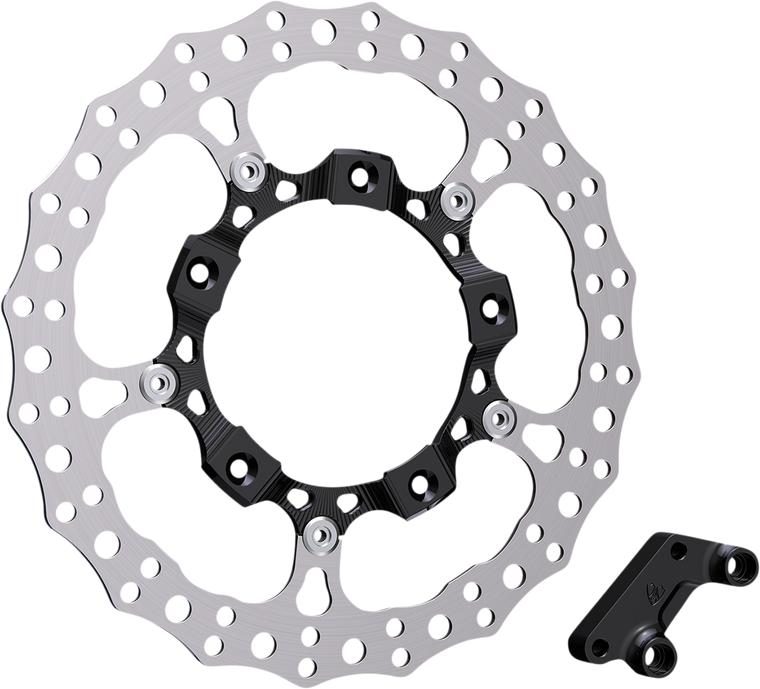 Arlen Ness - Rotor 14" - Front Left - Black - Big Brake 14" Full Floating Brake Rotor Kit - 300-000