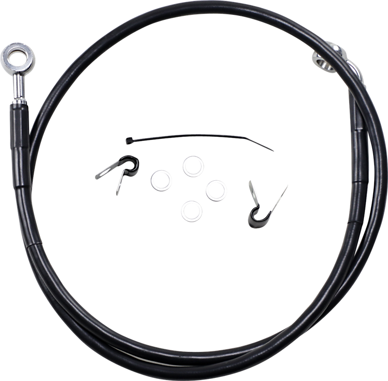 Drag Specialties - Brake Line - Front - Black - +2" - '04-'10 XL - Extended Length Black Vinyl Brake Line Kit - 660313-2BLK