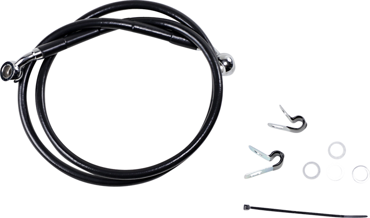 Drag Specialties - Brake Line - Front (Upper) - Black - Stainless Steel Brake Line Kit - 660310-BLK