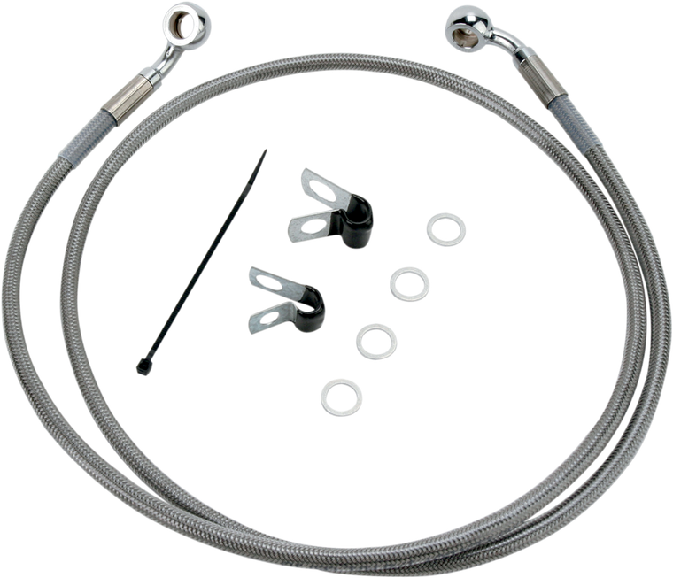 Drag Specialties - Brake Line - Front - +6" - Stainless Steel - XL - Extended Length Stainless Steel Brake Line Kit - 660313-6