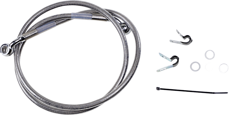 Drag Specialties - Brake Line - Front - +2" - Stainless Steel - XL - Extended Length Stainless Steel Brake Line Kit - 660310-2