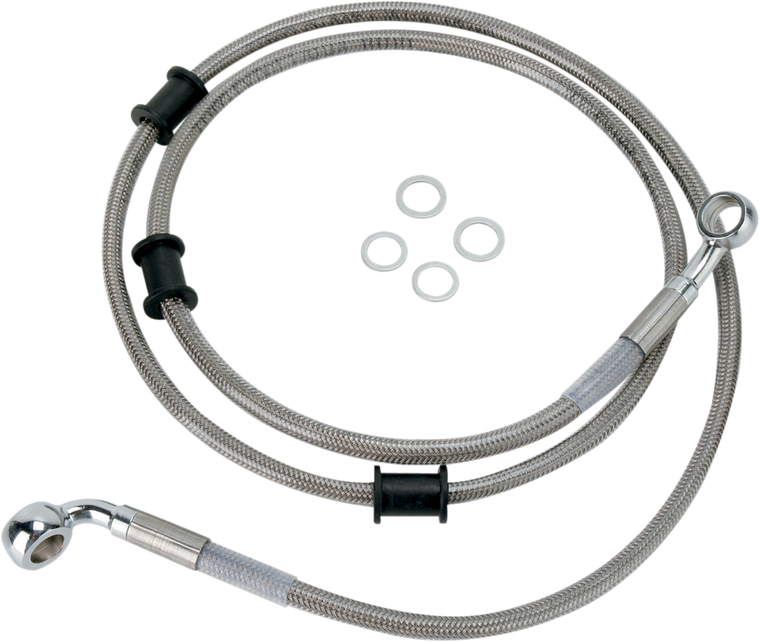 Drag Specialties - Brake Line - Front (Upper) - Stainless Steel - Stainless Steel Brake Line Kit - 680214