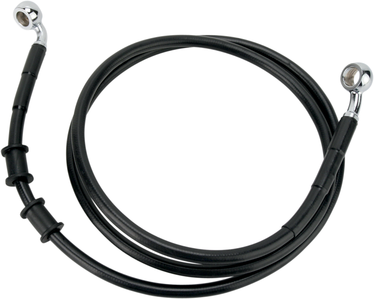 Drag Specialties - Brake Line - Front - Black - +8" - FXDB '08-'17 - Extended Length Black Vinyl Brake Line Kit - 660324-8BLK