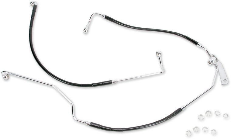 Drag Specialties - Brake Line - Rear - Black - Stainless Steel Brake Line Kit - 640231-BLK