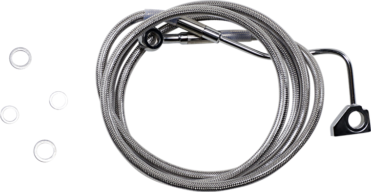 Drag Specialties - Brake Line - +10" - Stainless Steel - ABS - Extended Length Stainless Steel Brake Line Kit - 614220-10