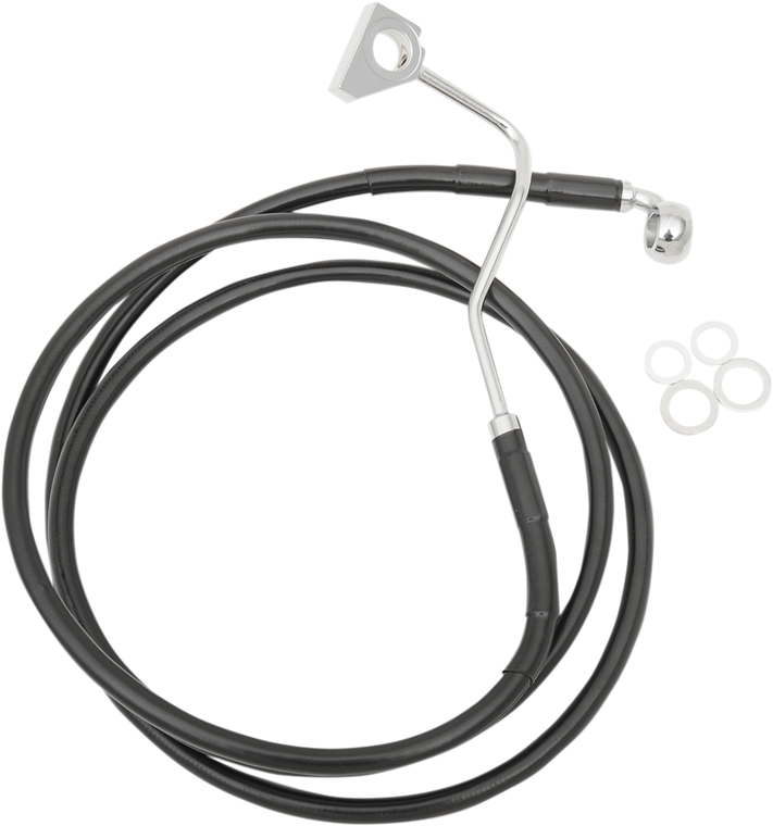 Drag Specialties - Brake Line - Front (Upper) - Black - Stainless Steel Brake Line Kit - 615220-BLK