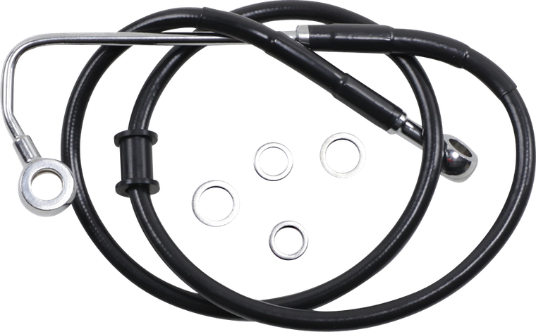 Drag Specialties - Brake Line - Front (Upper) - Black - Stainless Steel Brake Line Kit - 618299-BLK