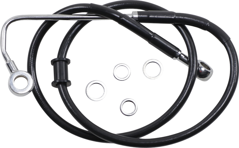 Drag Specialties - Brake Line - +2" - Black - '15-'17 Softail - Extended Length Stainless Steel Brake Line - 618299-2BLK