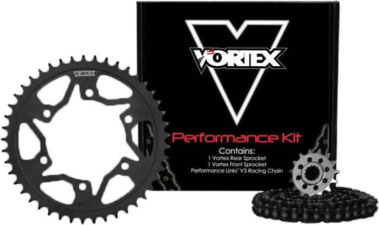Vortex - Sprocket/chain Kit Stl/stl 14/47t Sil Sx3 520-110l Blk - CK6261 Vortex - Sprocket/chain Kit Stl/stl 14/47t Sil Sx3 520-110l Blk - CK6261