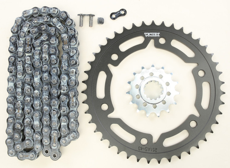 Vortex - Sprocket/chain Kit Stl/stl 15/43t Sil Rx3 520-114l Blk - CK6341