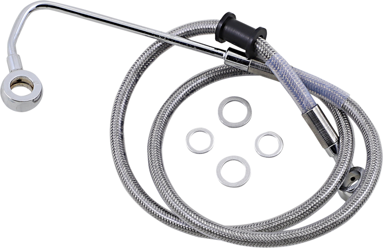 Drag Specialties - Brake Line - +2" - Stainless Steel - '15-'17 Softail - Extended Length Stainless Steel Brake Line - 618302-2