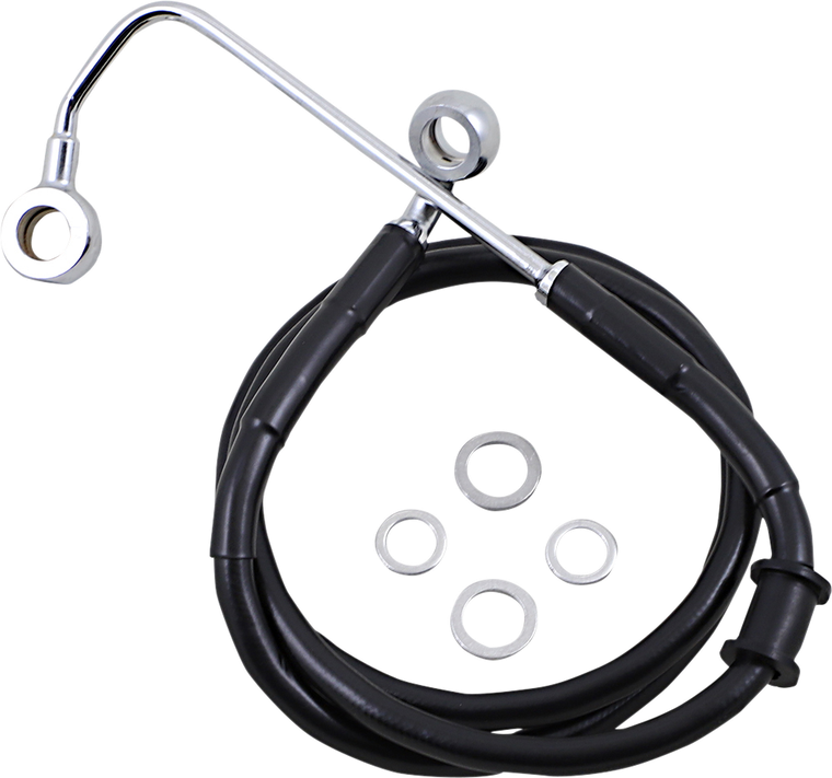 Drag Specialties - Brake Line - +10" - Black - '15-'17 Softail - Extended Length Stainless Steel Brake Line - 618302-10BLK