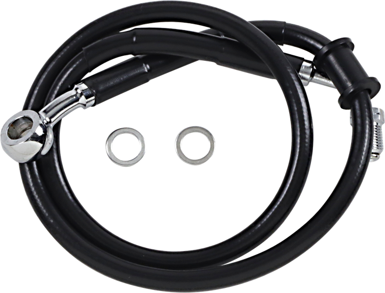 Drag Specialties - Brake Line - +2" - Black - '18-'22 Softail - Extended Length Stainless Steel Brake Line - 618620-2BLK