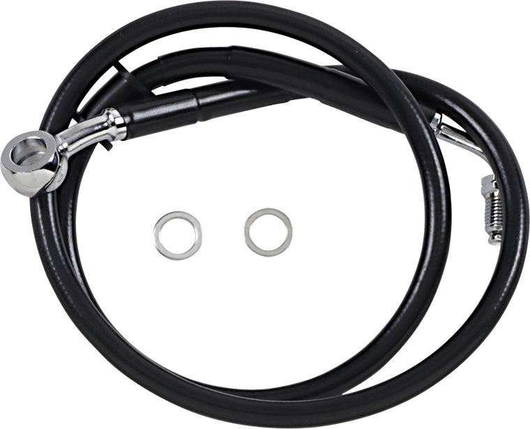Drag Specialties - Brake Line - +6" - Black - '18-'22 Softail - Extended Length Stainless Steel Brake Line - 618620-6BLK