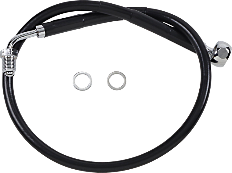 Drag Specialties - Brake Line - Front (Upper) - Black - Stainless Steel Brake Line Kit - 618601-BLK