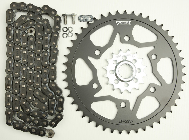 Vortex - Sprocket/chain Kit Stl/stl 16/47t Sil Rx3 520-118l Blk - CK6362