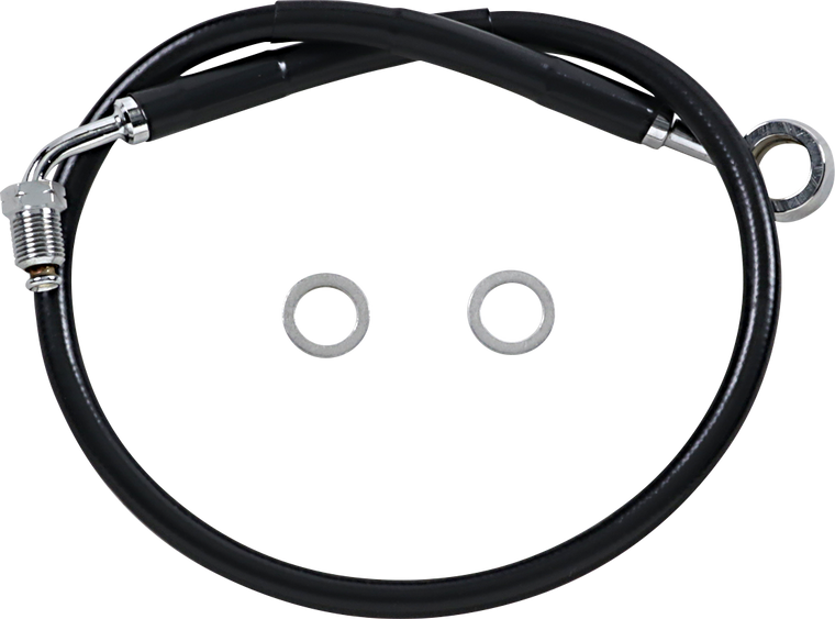 Drag Specialties - Brake Line - Front (Upper) - Black - Stainless Steel Brake Line Kit - 618631-BLK