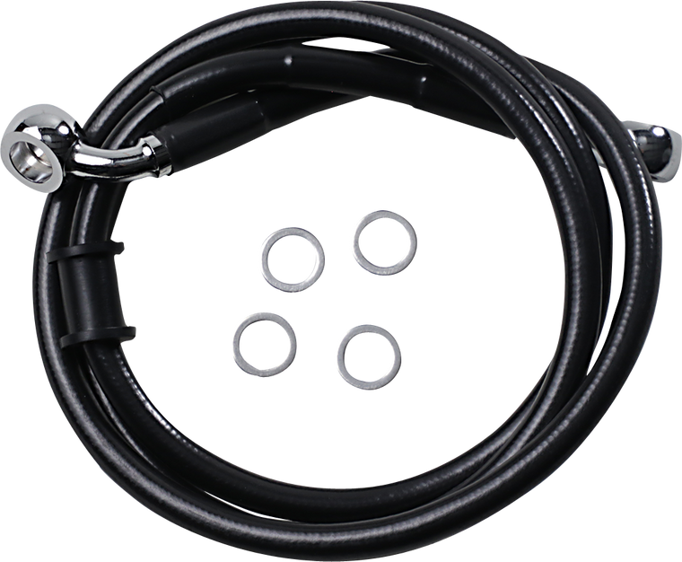 Drag Specialties - Brake Line - Front (Upper) - Black - Stainless Steel Brake Line Kit - 618763-BLK