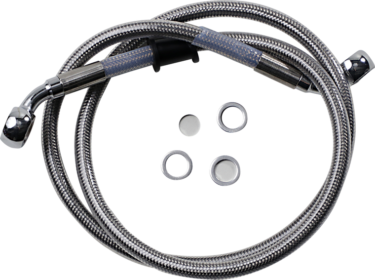 Drag Specialties - Brake Line - Front (Upper) - Stainless Steel - Stainless Steel Brake Line Kit - 618614