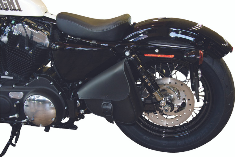 Willie & Max - Leather Swingarm Bag Black W/matte Black Buckle - 59906-00