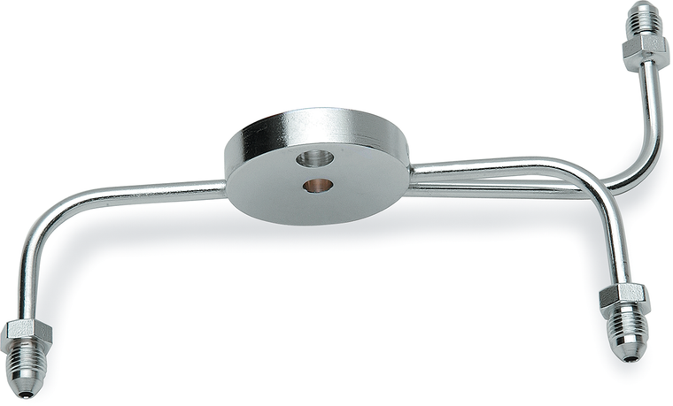 Drag Specialties - Junction Block #3 - Narrow Glide - Chrome Steel Front Brake Tee with Fittings for Dual-Disc Applications - 307