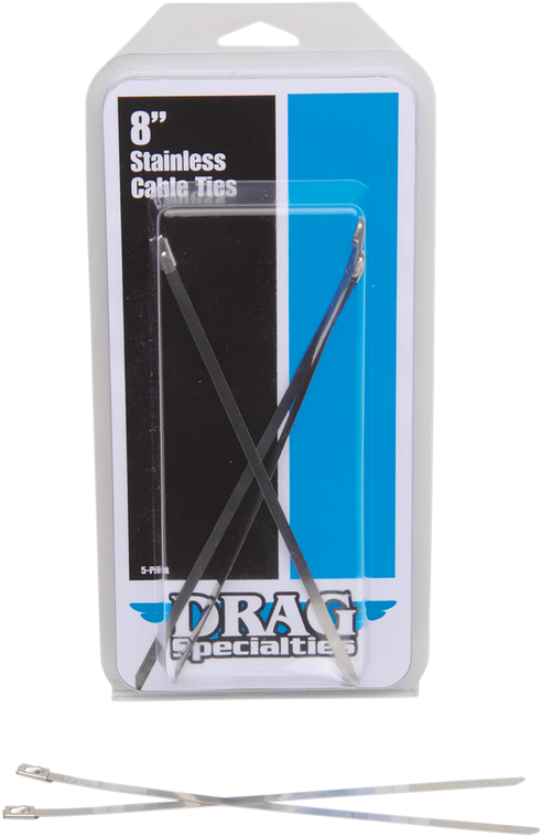 Drag Specialties - Tie Wraps - Stainless Steel - 8" - Stainless Steel Cable Tie - 304-0508-D