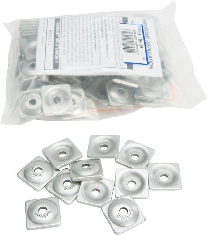 Woodys - Digger Support Plates Square Alum. 1/4" 96/pk - ASW-3725-B