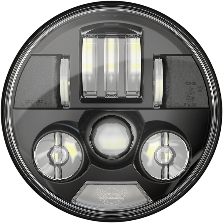 Custom Dynamics - 7" Probeam LED Headlamp - Indian - Black - 7" ProBEAM LED Headlamp - PB-7-IND-B