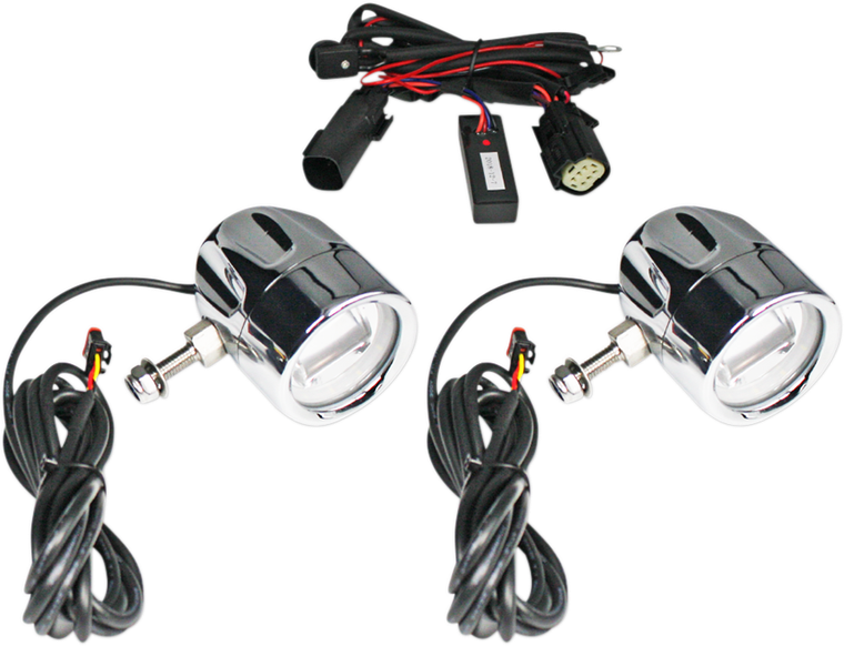 Custom Dynamics - LED Fog Light - BCM - Chrome - ProBEAM LED Halo Fog Lamps - PB-FOG-BCM-C