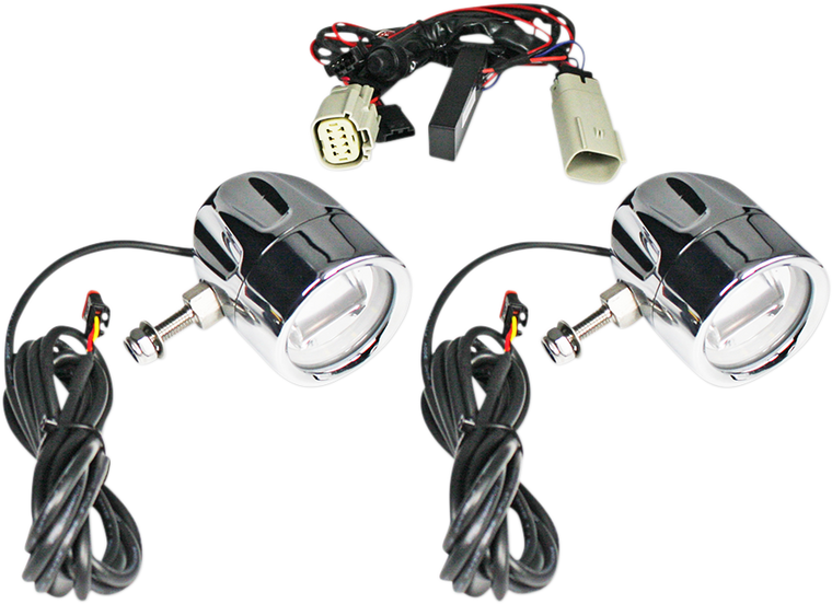Custom Dynamics - LED Fog Light - Trike - Chrome - ProBEAM LED Halo Fog Lamps - PB-FOG-TKE-C