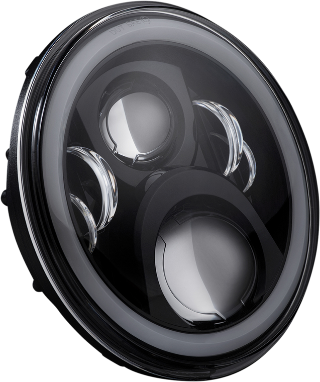 Custom Dynamics - 7" Headlamp - with Adapter - Black - ProGLOW LED Headlamp with Color Changing Halo - PG-7-14-B