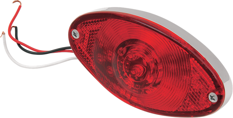 Drag Specialties - Taillight - Cat Eye - Ultra Thin - Red Lens - LED Taillights - 160634