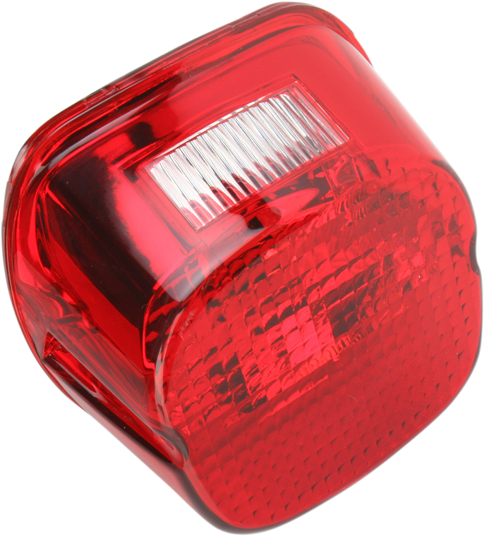 Drag Specialties - Laydown Taillight Lens - Red - Laydown Taillight Lens with Top Tag Window - 12-0411C