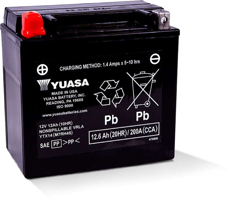 Yuasa - Battery Ytx14 Sealed Factory Activated - YUAM7RH4S
