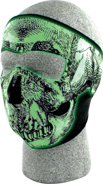 Zan - Full Face Mask Black/white Skull Glow - WNFM002G Zan - Full Face Mask Black/white Skull Glow - WNFM002G