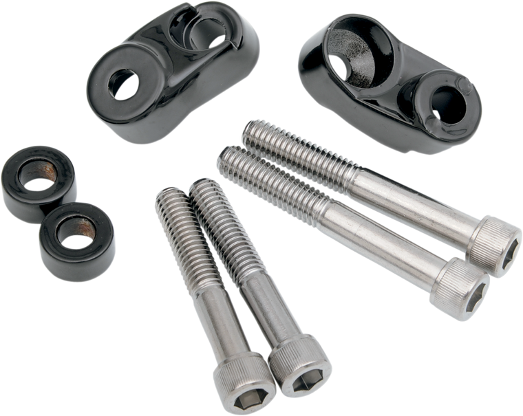 Drag Specialties - Turn Signal Mount Kit - 39/49 mm - Black - Short Turn Signal Mounts for 39mm/49mm Forks - 20-0367GBDS