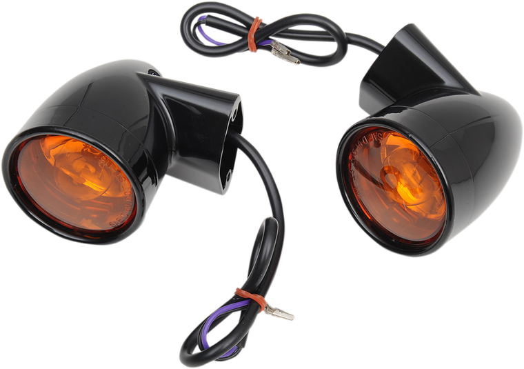 Drag Specialties - Rear Bullet Turn Signal Lights FLT - Black - Bullet-Style Turn Signals - 12-0224GBR-2