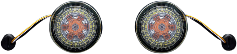 Custom Dynamics - ProBEAM Dynamic Ringz Turn Signals - 1157 - ProBEAM Amber/White Dynamic Ringz - PB-AW-1157