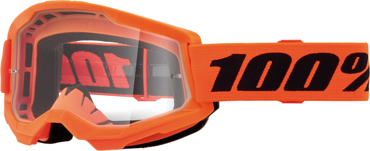 100 Percent - Strata 2 Junior Goggle Neon Orange Clear Lens - 50031-00009
